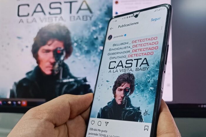 “Casta a la vista, baby”: la imagen que Milei comparte convertido en ‘Terminator’